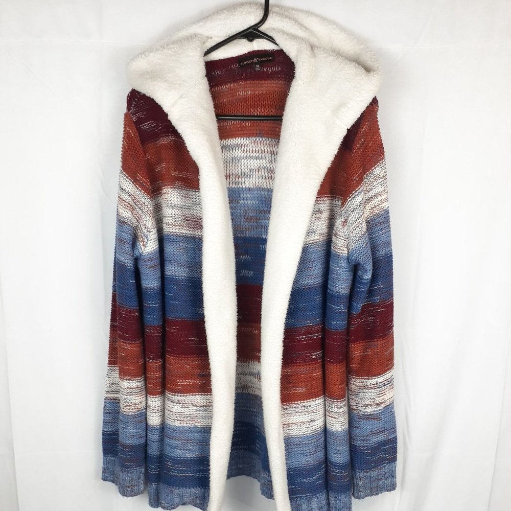 SOLD- Almost Famous Sherpa Hooded Cardigan